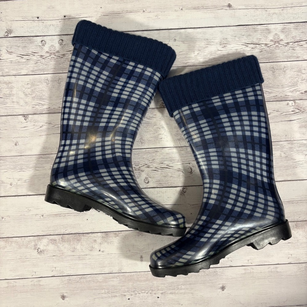 St. Louis Cardinals Plaid Rain Boots Womens Small Waterproof Rubber - Picture 4 of 9